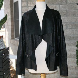 Faux Leather Waterfall Jacket